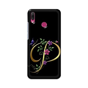 printfidaa name ii initial ii letter alphabet p in flower printed designer hard back case for huawei y9 2019 jkm-lx1 jkm-lx2 jkm-lx3 jkm-al00jkm-tl00 back cover -h8 vkm2022