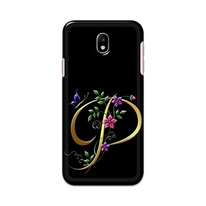 printfidaa name ii initial ii letter alphabet p in flower printed designer hard back case for samsung galaxy j7 2017  samsung j7 pro j730f  ds back cover -h8 vkm2022