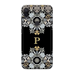 printfidaa name ii initial ii letter floral pattern alphabet p printed designer hard back case for mi play back cover -h8 vkm2026