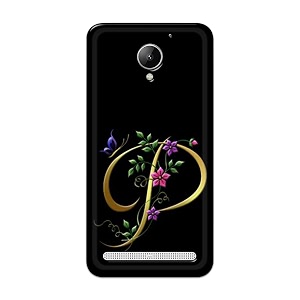 printfidaa name ii initial ii letter alphabet p in flower printed designer hard back case for lenovo c2 k10a40 back cover -h8 vkm2022