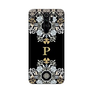 printfidaa name ii initial ii letter floral pattern alphabet p printed designer hard back case for redmi note 8 pro back cover -h8 vkm2026