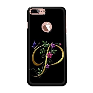 printfidaa name ii initial ii letter alphabet p in flower printed designer hard back case for iphone 7 plus logo 5534  iphone 8 plus logo 5534 a1784 a1661 back cover -h8 vkm2022