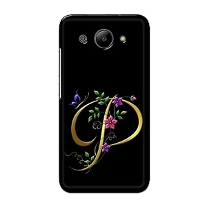 printfidaa name ii initial ii letter alphabet p in flower printed designer hard back case for huawei y3 2017 back cover -h8 vkm2022