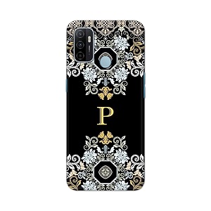 printfidaa name ii initial ii letter floral pattern alphabet p printed designer hard back case for oppo a53 2020  a53s 2020  oppo a32 2020  oppo a33 2020 back cover -h8 vkm2026