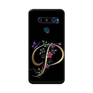 printfidaa name ii initial ii letter alphabet p in flower printed designer hard back case for lg v40 thinq v405qa7 v405ua v405tab v405ua0 back cover -h8 vkm2022