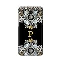 PRINTFIDAA Name II Initial II Letter Floral Pattern Alphabet P Printed Designer Hard Back Case for Huawei Y5 (2017) / Huawei Y6 (2017) / Nova Young, MYA-L03/L23 Back Cover -(H8) VKM2026