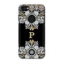 PRINTFIDAA Name II Initial II Letter Floral Pattern Alphabet P Printed Designer Hard Back Case for Apple iPhone 7 Logo (4.7") / iPhone 8 Logo (4.7"), A1778, A1660 Back Cover -(H8) VKM2026