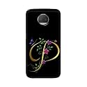 PRINTFIDAA Name II Initial II Letter Alphabet P in Flower Printed Designer Hard Back Case for Motorola Moto G5S Plus (5.5"), XT1803, XT1805, XT1806, XT1804 Back Cover -(H8) VKM2022