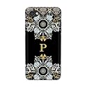 PRINTFIDAA Name II Initial II Letter Floral Pattern Alphabet P Printed Designer Hard Back Case for LG Q6 / Q6 Plus / Q6?, M700N, M700A, M700DSK, M700AN Back Cover -(H8) VKM2026