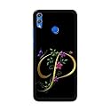 PRINTFIDAA Name II Initial II Letter Alphabet P in Flower Printed Designer Hard Back Case for Honor 8X, JSN-L11, JSN-L21, JSN-L22, JSN-L23 Back Cover -(H8) VKM2022