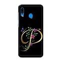 PRINTFIDAA Name II Initial II Letter Alphabet P in Flower Printed Designer Hard Back Case for Samsung Galaxy A20 / Samsung A30 / Samsung M10S Back Cover -(H8) VKM2022
