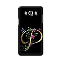PRINTFIDAA Name II Initial II Letter Alphabet P in Flower Printed Designer Hard Back Case for Samsung Galaxy J7 (2016) / On 8 (2016), J710F, J710FN, J710M, J710H Back Cover -(H8) VKM2022