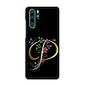PRINTFIDAA Name II Initial II Letter Alphabet P in Flower Printed Designer Hard Back Case for Huawei P30 Pro,VOG-L29, VOG-L09, VOG-L04, VOG-AL00, VOG-AL10 Back Cover -(H8) VKM2022