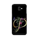 PRINTFIDAA Name II Initial II Letter Alphabet P in Flower Printed Designer Hard Back Case for Samsung Galaxy J6 Plus (2018) (6.0"), SM-J610FN / DS Back Cover -(H8) VKM2022