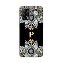 PRINTFIDAA Name II Initial II Letter Floral Pattern Alphabet P Printed Designer Hard Back Case for Oppo F19 / Oppo A74 4G Back Cover -(H8) VKM2026