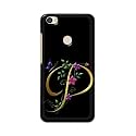 PRINTFIDAA Name II Initial II Letter Alphabet P in Flower Printed Designer Hard Back Case for Redmi Y1 / Redmi Note 5A / Redmi Note 5A Prime Back Cover -(H8) VKM2022