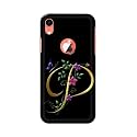 PRINTFIDAA Name II Initial II Letter Alphabet P in Flower Printed Designer Hard Back Case for Apple iPhone XR Logo (6.1"), A2105, A1984, A2107, A2108 Back Cover -(H8) VKM2022