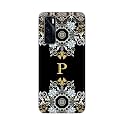 PRINTFIDAA Name II Initial II Letter Floral Pattern Alphabet P Printed Designer Hard Back Case for Vivo V20 SE Back Cover -(H8) VKM2026