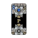 PRINTFIDAA Name II Initial II Letter Floral Pattern Alphabet P Printed Designer Hard Back Case for Honor 8X, JSN-L11, JSN-L21, JSN-L22, JSN-L23 Back Cover -(H8) VKM2026