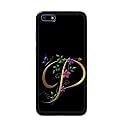 PRINTFIDAA Name II Initial II Letter Alphabet P in Flower Printed Designer Hard Back Case for Huawei Y5 (2018) / Y5 Prime (2018) / Honor 7S, DRA-LX2, DUA-LX2 Back Cover -(H8) VKM2022