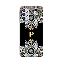 PRINTFIDAA Name II Initial II Letter Floral Pattern Alphabet P Printed Designer Hard Back Case for Samsung Galaxy M32 5G / A32 5G Back Cover -(H8) VKM2026