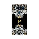 PRINTFIDAA Name II Initial II Letter Floral Pattern Alphabet P Printed Designer Hard Back Case for LG V40 ThinQ, V405QA7, V405UA, V405TAB, V405UA0 Back Cover -(H8) VKM2026