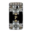 PRINTFIDAA Name II Initial II Letter Floral Pattern Alphabet P Printed Designer Hard Back Case for Motorola Moto G5 Plus (5.2"), XT1684, XT1685, XT1687 Back Cover -(H8) VKM2026