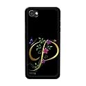 PRINTFIDAA Name II Initial II Letter Alphabet P in Flower Printed Designer Hard Back Case for LG Q6 / Q6 Plus / Q6?, M700N, M700A, M700DSK, M700AN Back Cover -(H8) VKM2022