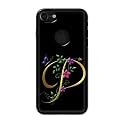 PRINTFIDAA Name II Initial II Letter Alphabet P in Flower Printed Designer Hard Back Case for Apple iPhone 7 Logo (4.7") / iPhone 8 Logo (4.7"), A1778, A1660 Back Cover -(H8) VKM2022