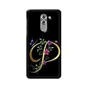 PRINTFIDAA Name II Initial II Letter Alphabet P in Flower Printed Designer Hard Back Case for Honor 6X / GR5 (2017), BLN-AL10 BLL-L22 BLN-L21 Back Cover -(H8) VKM2022