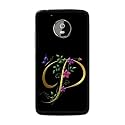 PRINTFIDAA Name II Initial II Letter Alphabet P in Flower Printed Designer Hard Back Case for Motorola Moto G5 Plus (5.2"), XT1684, XT1685, XT1687 Back Cover -(H8) VKM2022
