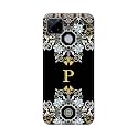 PRINTFIDAA Name II Initial II Letter Floral Pattern Alphabet P Printed Designer Hard Back Case for Realme C15 / C12 / Narzo 20 / Narzo 30A / C25 / C25s Back Cover -(H8) VKM2026