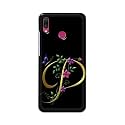 PRINTFIDAA Name II Initial II Letter Alphabet P in Flower Printed Designer Hard Back Case for Huawei Y9 (2019), JKM-LX1, JKM-LX2, JKM-LX3, JKM-AL00/JKM-TL00 Back Cover -(H8) VKM2022