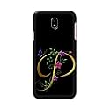 PRINTFIDAA Name II Initial II Letter Alphabet P in Flower Printed Designer Hard Back Case for Samsung Galaxy J7 (2017) / Samsung J7 Pro, J730F / DS Back Cover -(H8) VKM2022