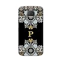 PRINTFIDAA Name II Initial II Letter Floral Pattern Alphabet P Printed Designer Hard Back Case for Motorola Moto G5S Plus (5.5"), XT1803, XT1805, XT1806, XT1804 Back Cover -(H8) VKM2026