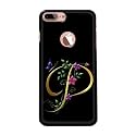 PRINTFIDAA Name II Initial II Letter Alphabet P in Flower Printed Designer Hard Back Case for iPhone 7 Plus Logo (5.5") / iPhone 8 Plus Logo (5.5"), A1784, A1661 Back Cover -(H8) VKM2022