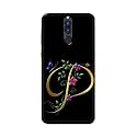 PRINTFIDAA Name II Initial II Letter Alphabet P in Flower Printed Designer Hard Back Case for Huawei Mate 10 Lite/Huawei Nova 2i / Huawei Honor 9i Back Cover -(H8) VKM2022