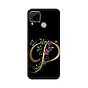 PRINTFIDAA Name II Initial II Letter Alphabet P in Flower Printed Designer Hard Back Case for Realme C15 / C12 / Narzo 20 / Narzo 30A / C25 / C25s Back Cover -(H8) VKM2022