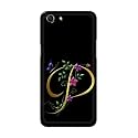 PRINTFIDAA Name II Initial II Letter Alphabet P in Flower Printed Designer Hard Back Case for Oppo A1 / Oppo A83, Oppo CPH1729 Back Cover -(H8) VKM2022