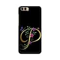 PRINTFIDAA Name II Initial II Letter Alphabet P in Flower Printed Designer Hard Back Case for Honor View 10, Honor V10 Back Cover -(H8) VKM2022