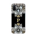 PRINTFIDAA Name II Initial II Letter Floral Pattern Alphabet P Printed Designer Hard Back Case for Oppo A53 (2020) / A53S (2020) / Oppo A32 (2020) / Oppo A33 (2020) Back Cover -(H8) VKM2026