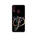 PRINTFIDAA Name II Initial II Letter Alphabet P in Flower Printed Designer Hard Back Case for Samsung Galaxy A20s, SM-A207F / DS, SM-A207M / DS, SM-A2070 Back Cover -(H8) VKM2022