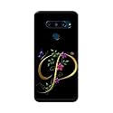 PRINTFIDAA Name II Initial II Letter Alphabet P in Flower Printed Designer Hard Back Case for LG V40 ThinQ, V405QA7, V405UA, V405TAB, V405UA0 Back Cover -(H8) VKM2022