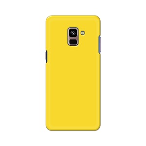 printfidaa plain yellow printed designer hard back case for samsung galaxy a8 plus 2018 a730f a730f  ds back cover -h8 vkm2021