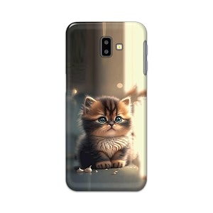 printfidaa plastic printed hard back cover case for samsung galaxy j6 plus  samsung j6 back cover cute cat -112 multicolor