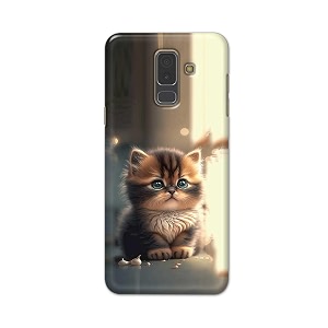 printfidaa plastic printed hard back cover case for samsung galaxy a6 plus  a6  samsung galaxy j8 back cover cute cat -112 multicolor