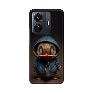 printfidaa plastic printed hard back cover case for vivo iqoo z6 pro 5g  vivo t1 pro 5g  vivo s15e back cover animated duck -112 multicolor