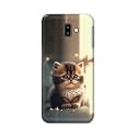 PRINTFIDAA Plastic Printed Hard Back Cover Case For Samsung Galaxy J6 Plus | Samsung J6+ Back Cover (Cute Cat) -112, Multicolor