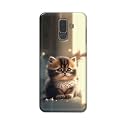 PRINTFIDAA Plastic Printed Hard Back Cover Case For Samsung Galaxy A6 Plus | A6+ | Samsung Galaxy J8 Back Cover (Cute Cat) -112, Multicolor
