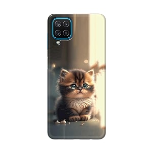 printfidaa printed hard back cover case for samsung galaxy a12  m12  f12 back cover cute cat -112